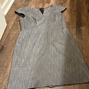 Tahari ASL Bloomingdale’s Exclusive Heather Gray Cap-Sleeve Sheath A-line Dress